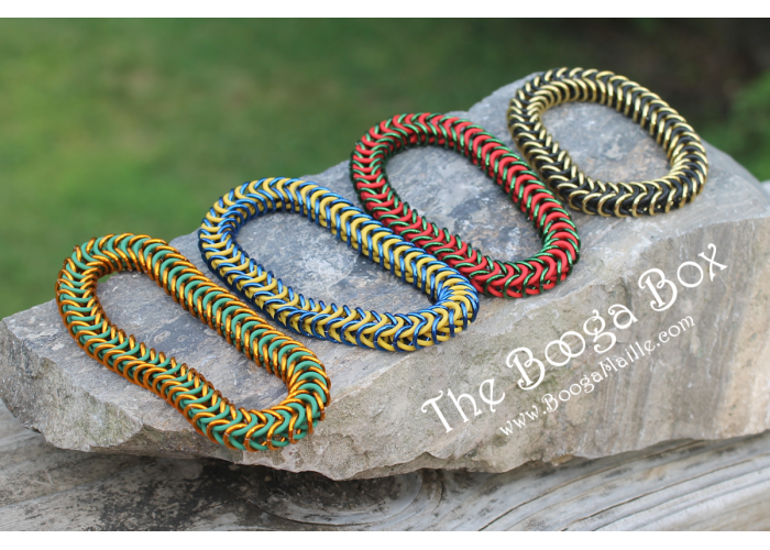 Box Chain Stretchy Bracelet - Anodized Aluminum Box Chain Stretchy Bracelet - Anodized Aluminum