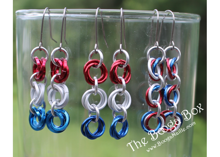 3 Mobius Chain Earrings - Anodized Aluminum 3 Mobius Chain Earrings - Anodized Aluminum