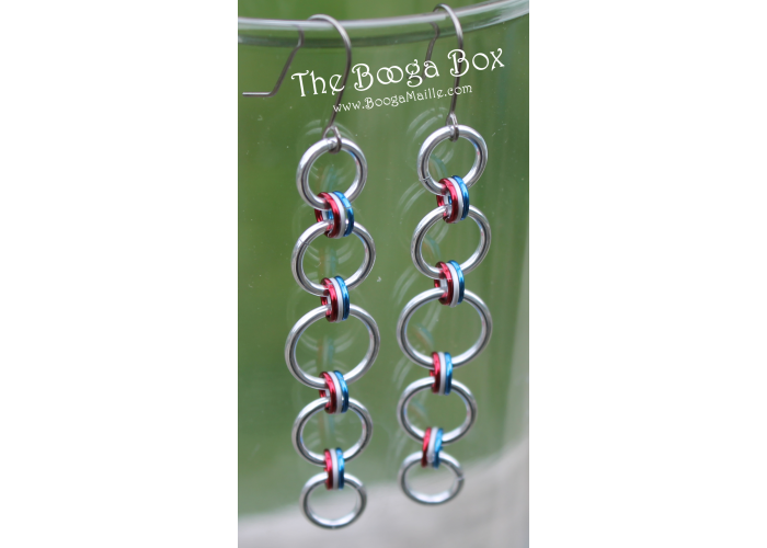 Graduated Japanese 6-1 Earrings - Anodized Aluminum Graduated Japanese 6-1 Earrings - Anodized Aluminum