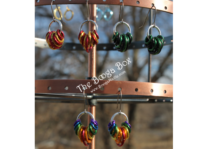 Hanging Rings Earrings - Anodized Aluminum