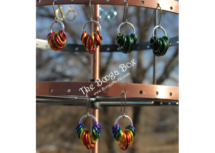Hanging Rings Earrings - Anodized Aluminum Hanging Rings Earrings - Anodized Aluminum