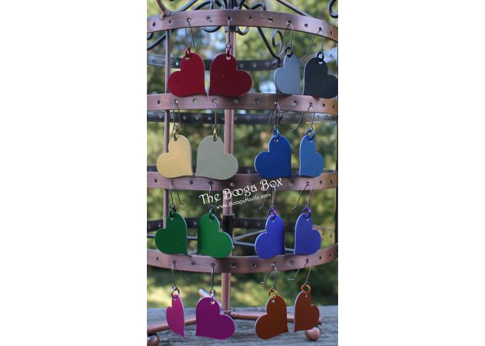 Heart Shaped Earrings - Basic - Anodized Aluminum Heart Shaped Earrings - Basic - Anodized Aluminum