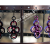 Japanese Diamond Shaped Earrings Un-Even - Anodized Aluminum Japanese Diamond Shaped Earrings Un-Even - Anodized Aluminum