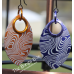 Large Damascus Etched SIngle Scale Earrings - Anodized Aluminum Large Damascus Etched SIngle Scale Earrings - Anodized Aluminum