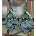 Large Damascus Etched SIngle Scale Earrings - Anodized Aluminum