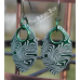 Large Damascus Etched SIngle Scale Earrings - Anodized Aluminum Large Damascus Etched SIngle Scale Earrings - Anodized Aluminum
