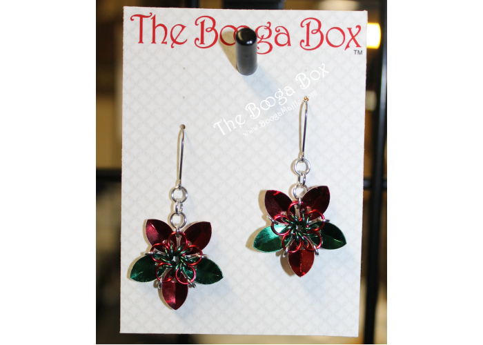 Mini Scale Flower Earrings – Anodized Aluminum Mini Scale Flower Earrings – Anodized Aluminum