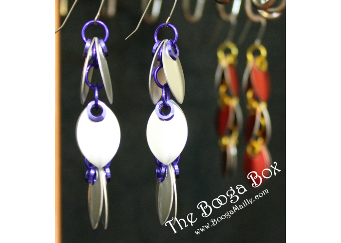 Small Dangle Scale Earrings – Anodized Aluminum Small Dangle Scale Earrings – Anodized Aluminum