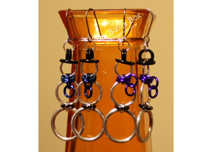 Snowman Earrings - Anodized Aluminum