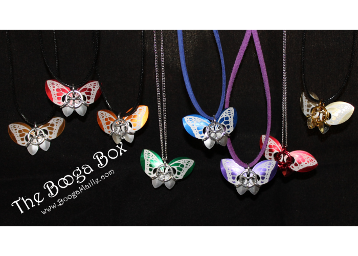 Butterfly Small Etched Necklace - Anodized Aluminum Butterfly Small Etched Necklace - Anodized Aluminum