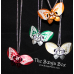Butterfly Small Etched Necklace - Anodized Aluminum