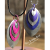 Layered 5 Scale Pendant Necklace - Anodized Aluminum Layered 5 Scale Pendant Necklace - Anodized Aluminum
