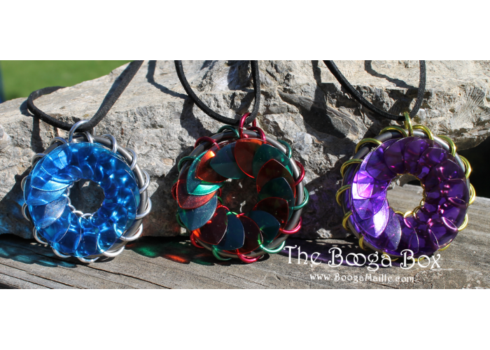 Small Turbine Plastic Scale Necklaces - Anodized Aluminum