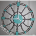 12" Wall Clock Silver & Turquoise - Anodized Aluminum