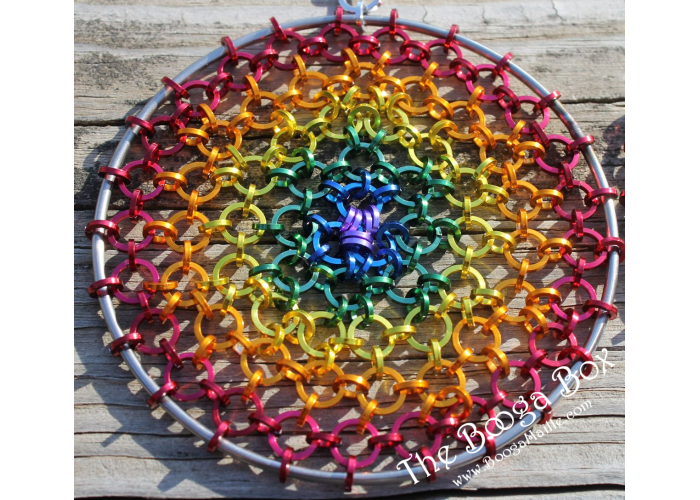 Japanese 4-1 Rainbow 4" Wall Hanging - Anodized Aluminum Japanese 4-1 Rainbow 4" Wall Hanging - Anodized Aluminum